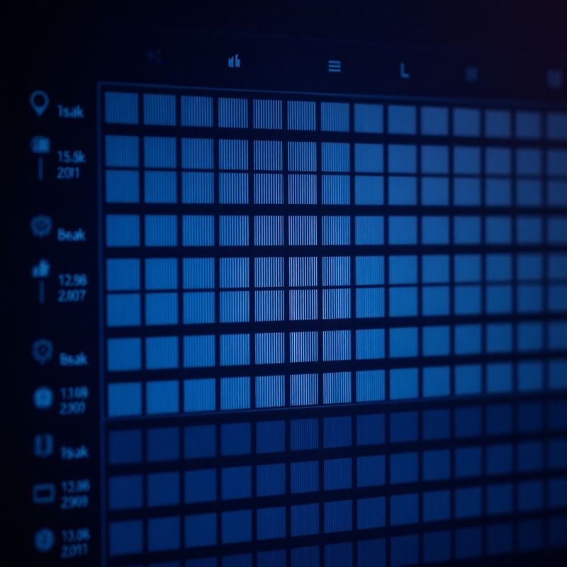 Structured data grid rendered in indigo tones