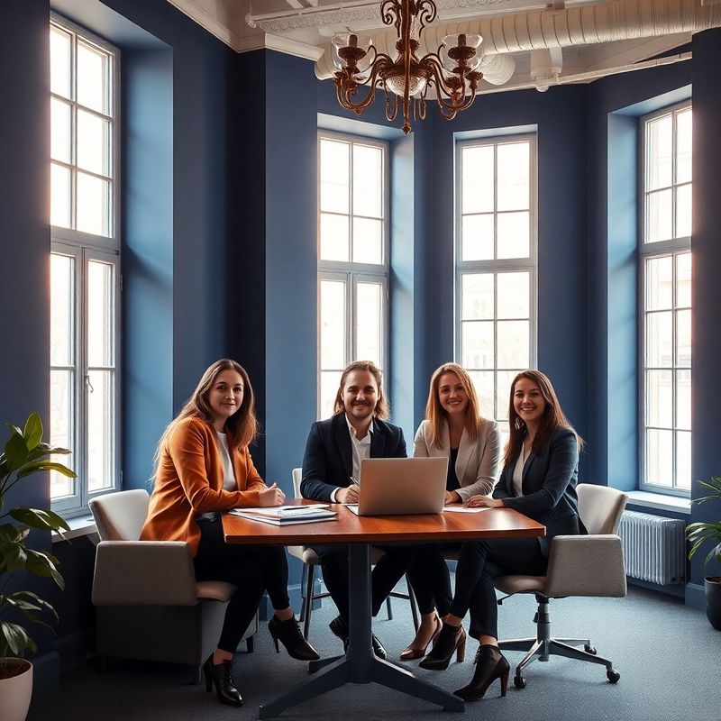 Small professional team in a modern Trnava office